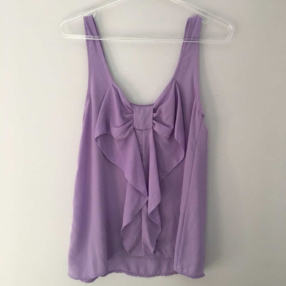 Purple bow back tank